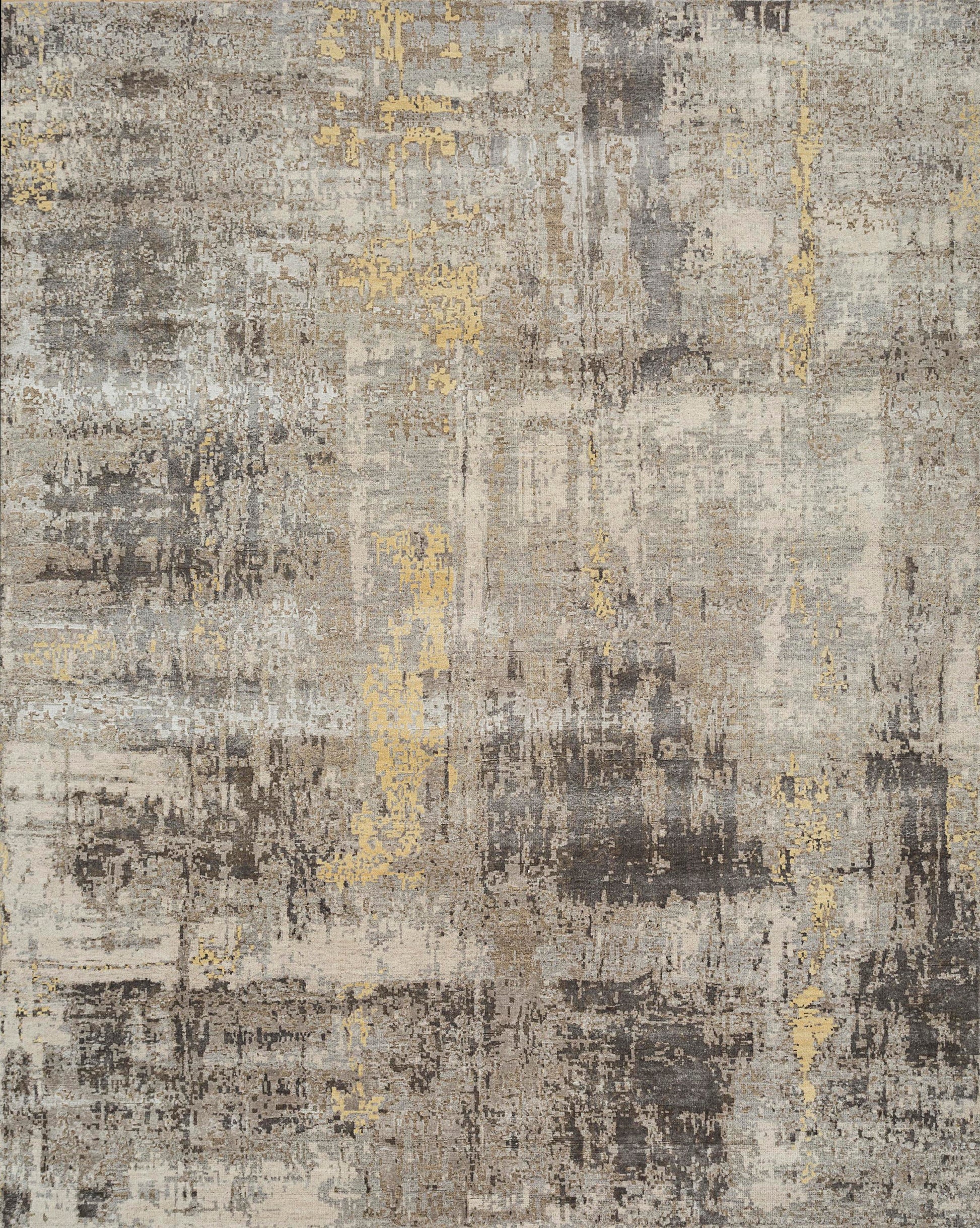 8' X 10' Brown Abstract Hand Knotted Area Rug-1