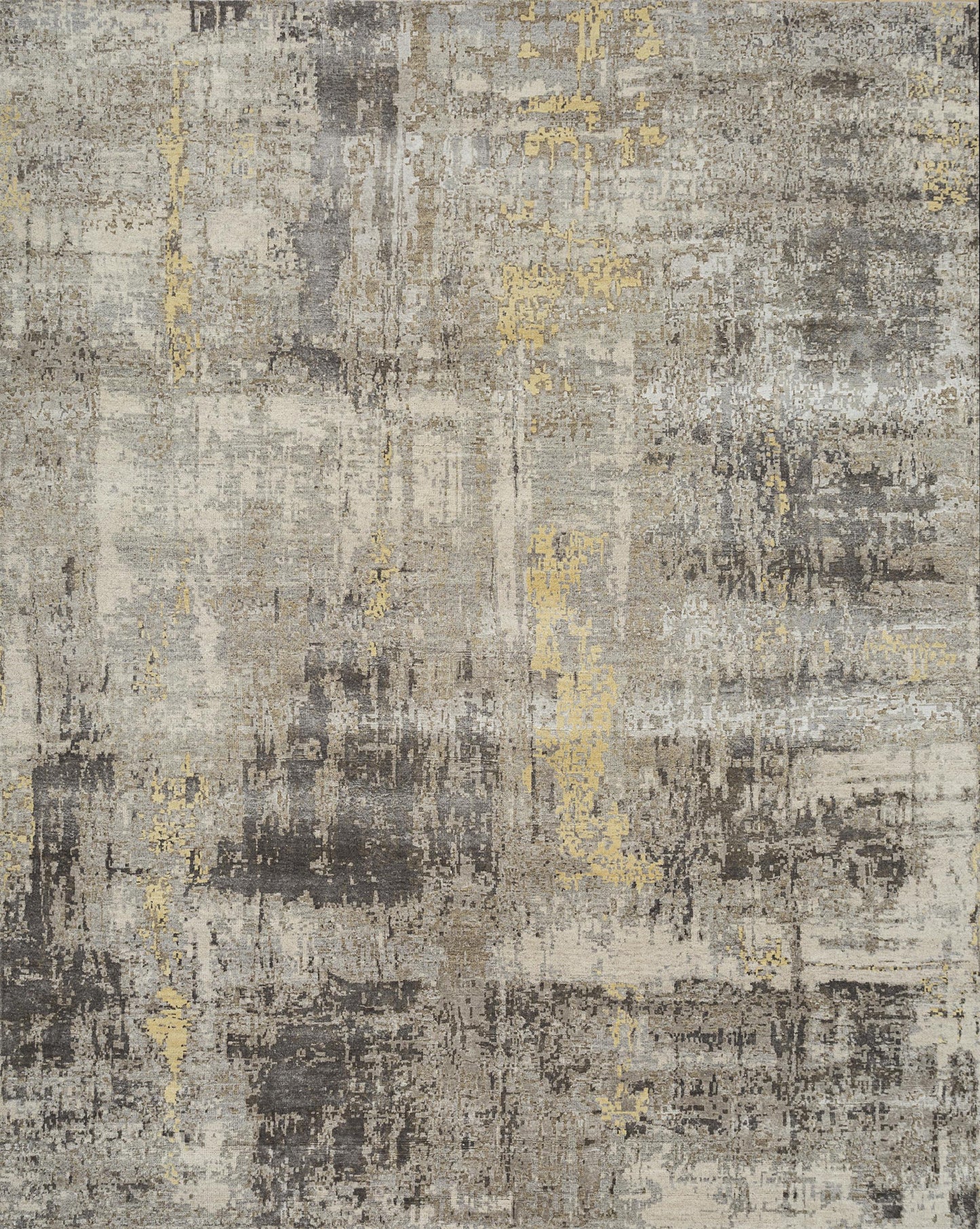 8' X 10' Brown Abstract Hand Knotted Area Rug-3