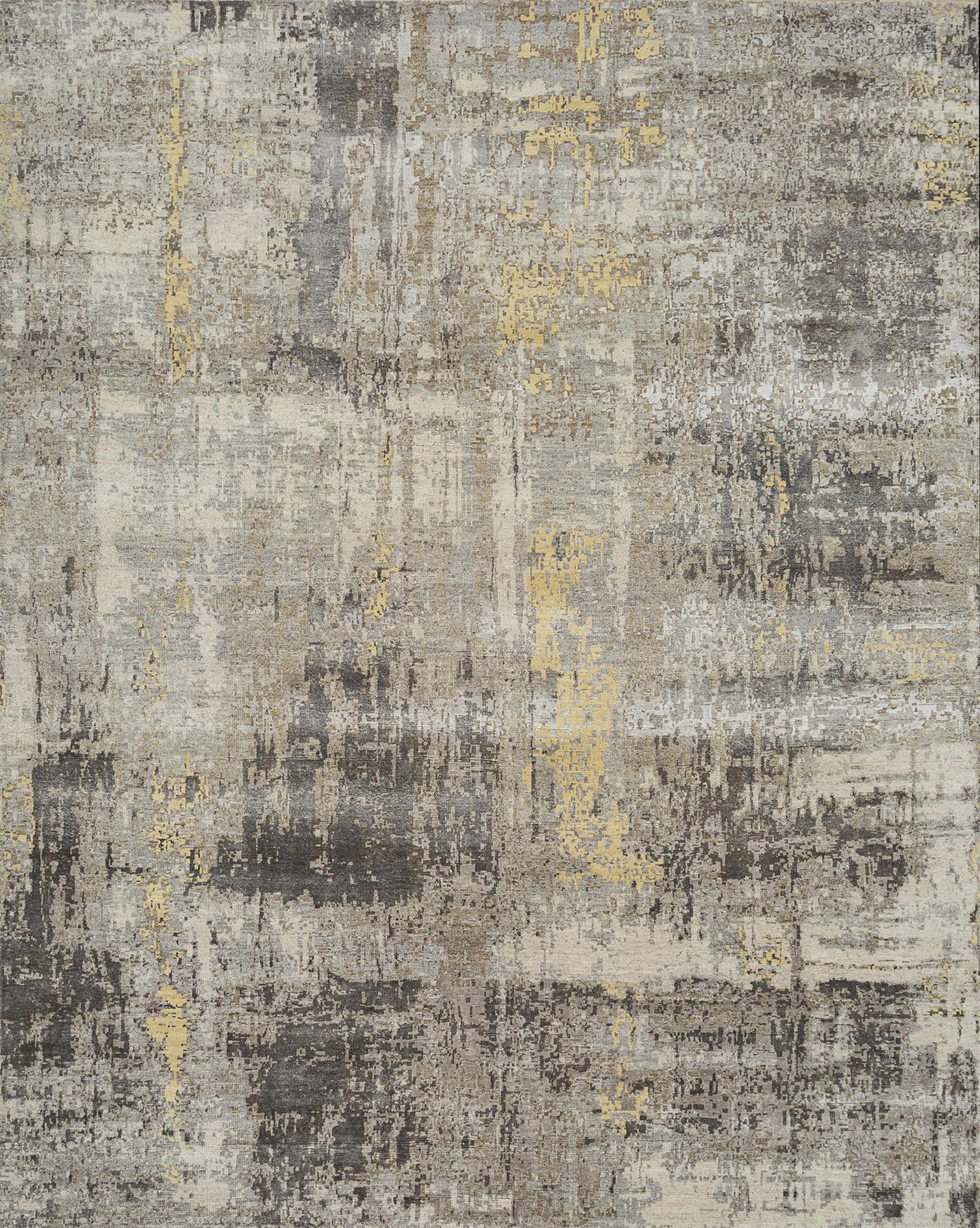 8' X 10' Brown Abstract Hand Knotted Area Rug-3