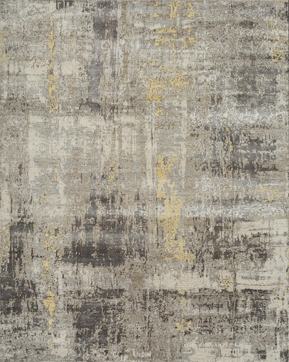 8' X 10' Brown Abstract Hand Knotted Area Rug-3