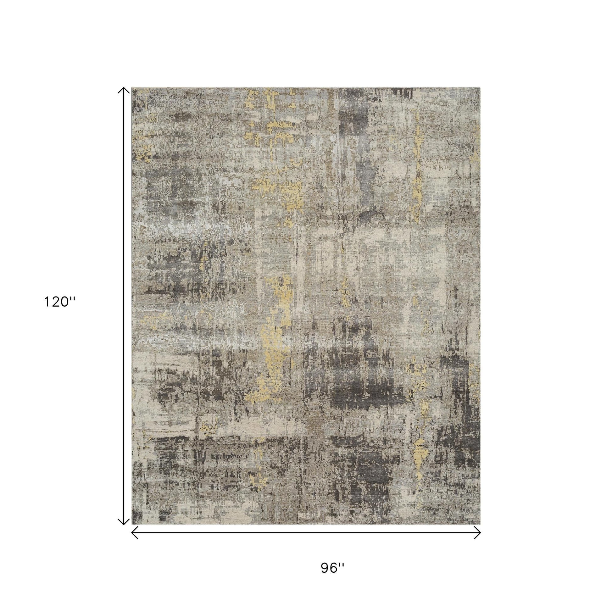 8' X 10' Brown Abstract Hand Knotted Area Rug-2