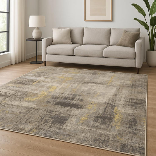 8' X 10' Brown Abstract Hand Knotted Area Rug-0