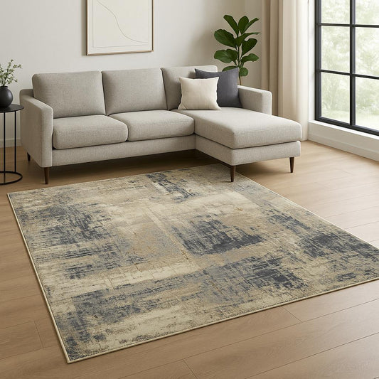 8' X 10' Brown Abstract Hand Knotted Area Rug-0