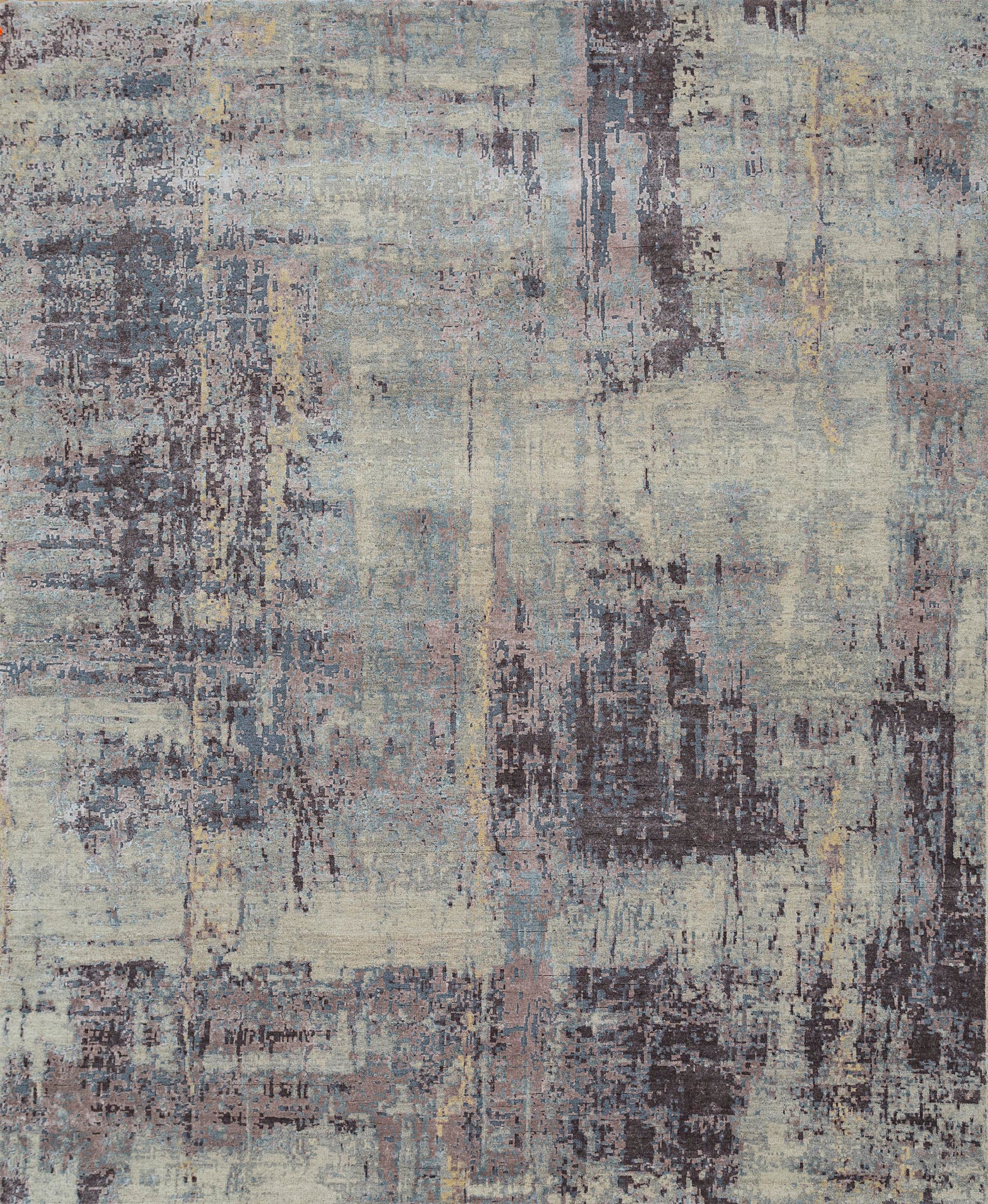 8' X 10' Purple Abstract Hand Knotted Area Rug-1