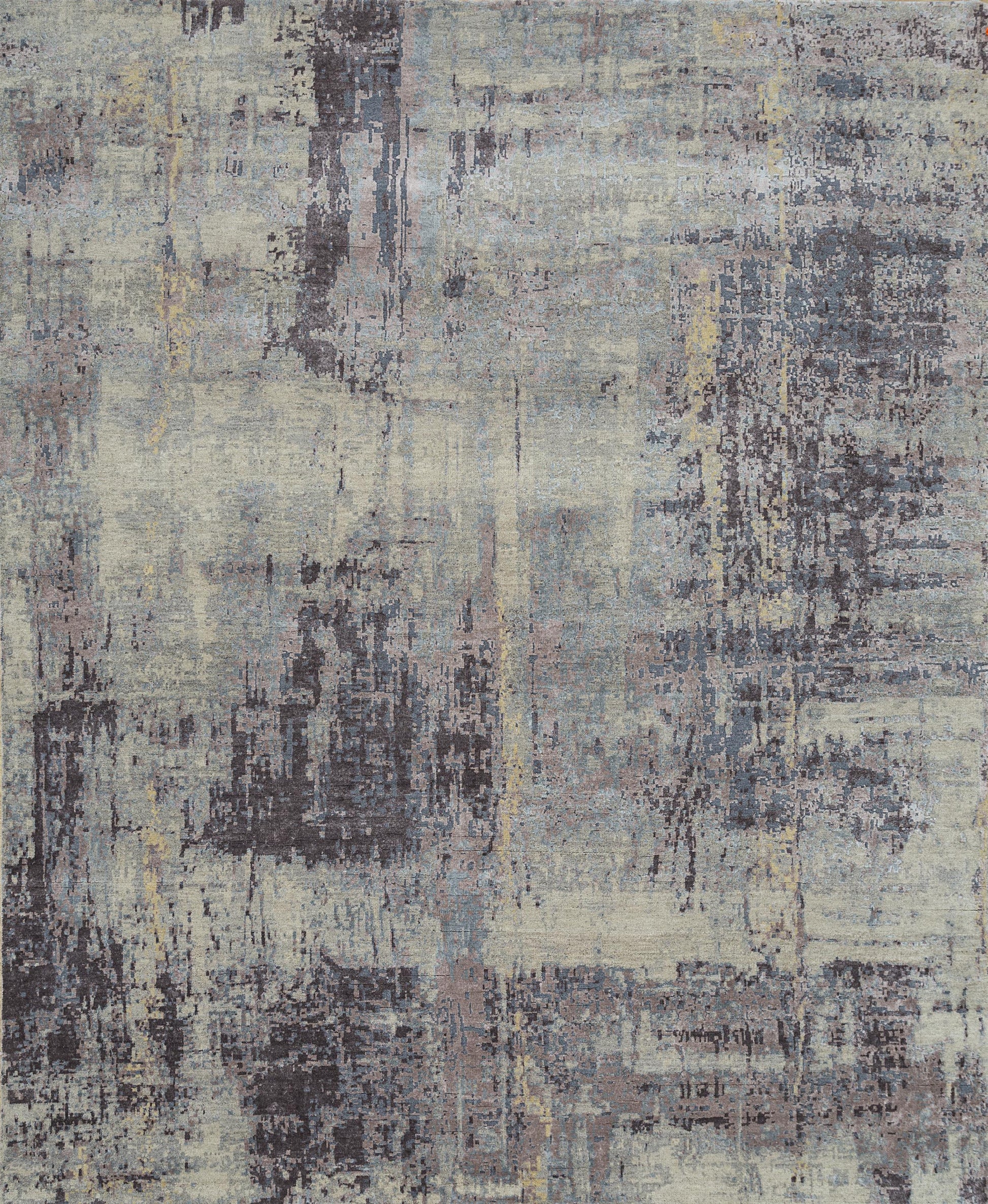 8' X 10' Purple Abstract Hand Knotted Area Rug-3