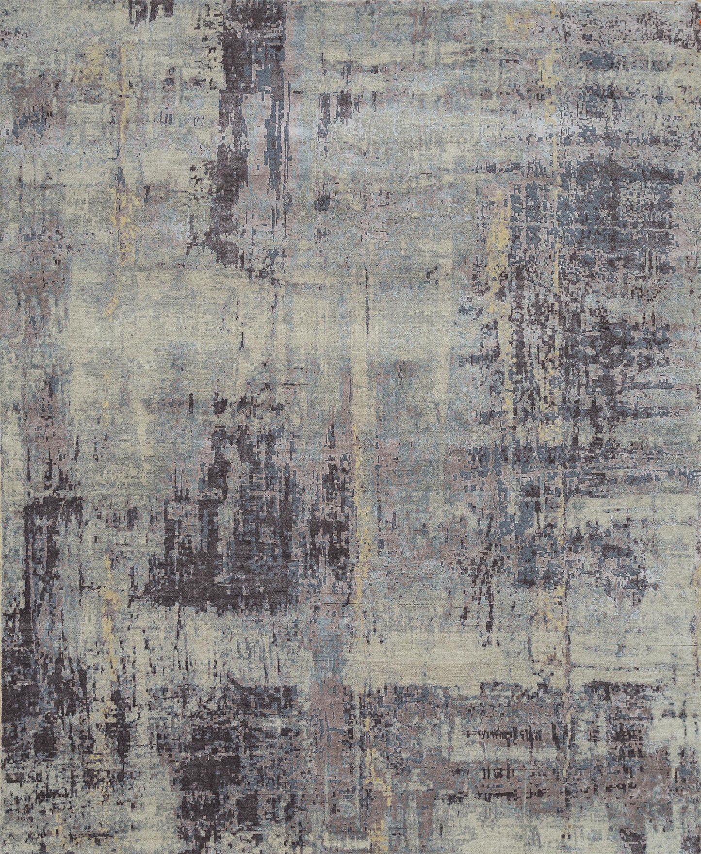 8' X 10' Purple Abstract Hand Knotted Area Rug-4