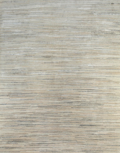 8' X 10' Beige Abstract Hand Knotted Area Rug-1