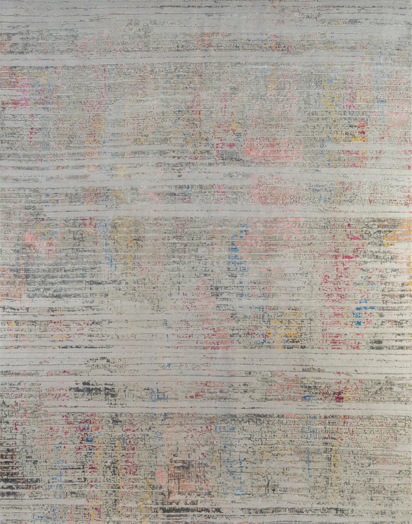 8' X 10' Beige Abstract Hand Knotted Area Rug-0