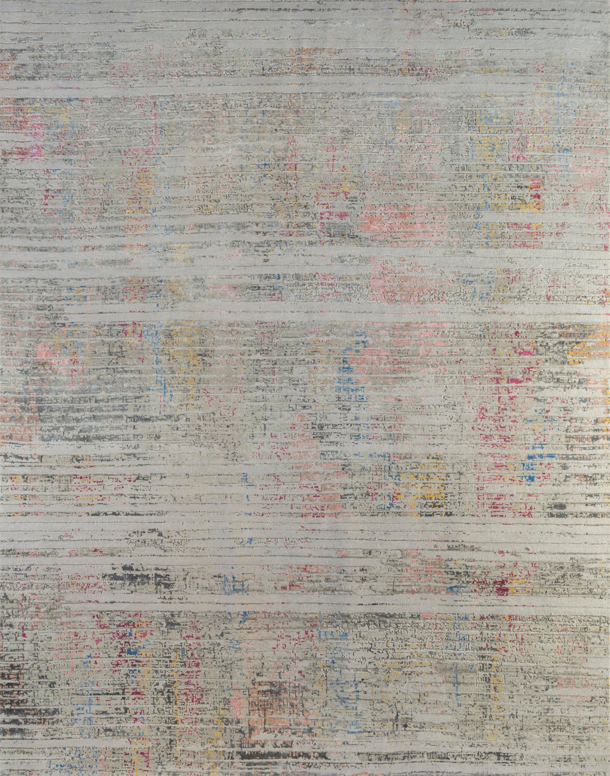 8' X 10' Beige Abstract Hand Knotted Area Rug-0