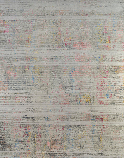 8' X 10' Beige Abstract Hand Knotted Area Rug-0