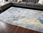 8' X 10' Ivory Blue and Gray Abstract Hand Knotted Area Rug-0