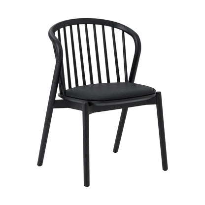 Six Piece Black Round Dining Set with Four Chairs and Sideboard-2