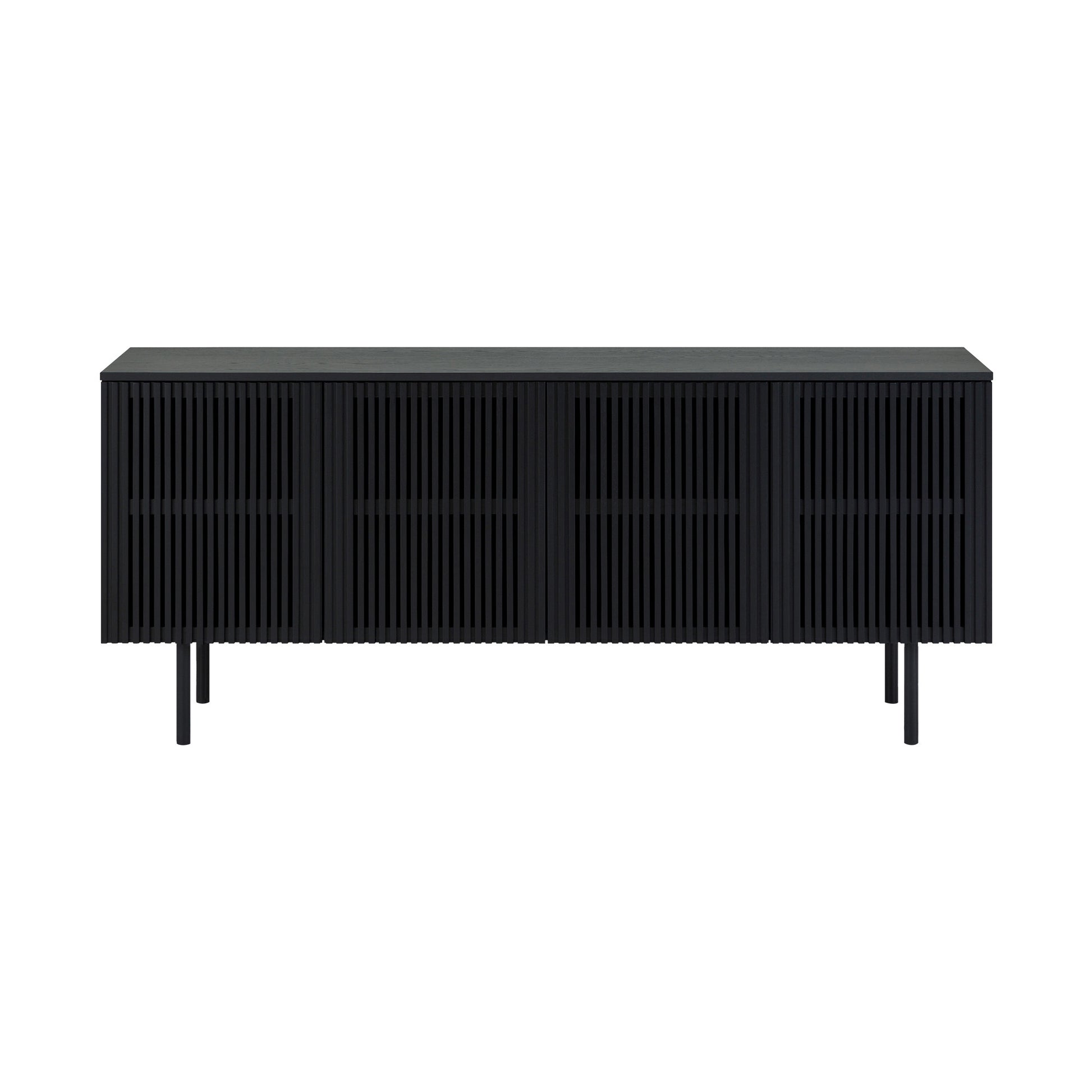 Six Piece Black Round Dining Set with Four Chairs and Sideboard-5
