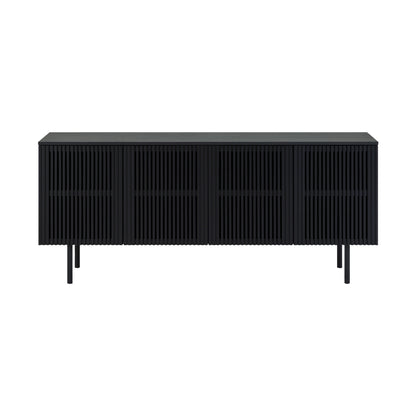 Six Piece Black Round Dining Set with Four Chairs and Sideboard-5