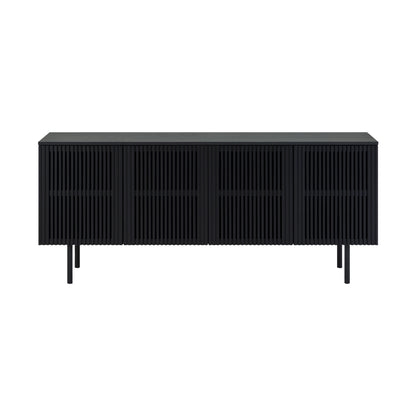 Six Piece Black Round Dining Set with Four Chairs and Sideboard-5