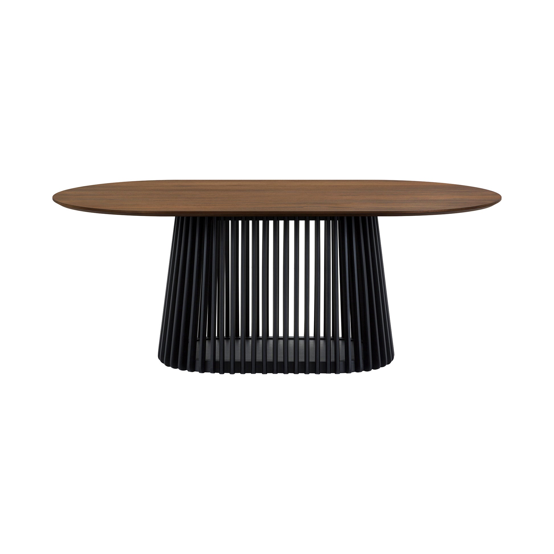 Six Piece Brown and Black Oval Dining Set with Four Chairs and Sideboard-4