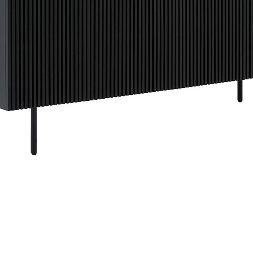 Six Piece Black Round Dining Set with Four Chairs and Sideboard-7