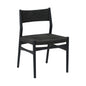 Six Piece Brown and Black Round Dining Set with Four Chairs and Sideboard-0