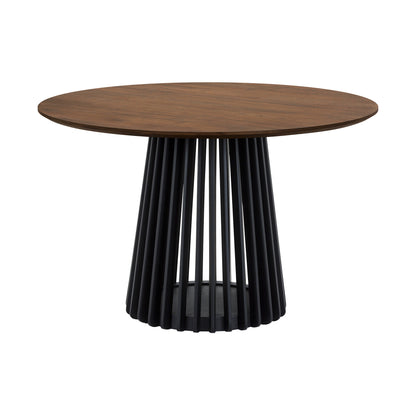 Six Piece Brown and Black Round Dining Set with Four Chairs and Sideboard-3