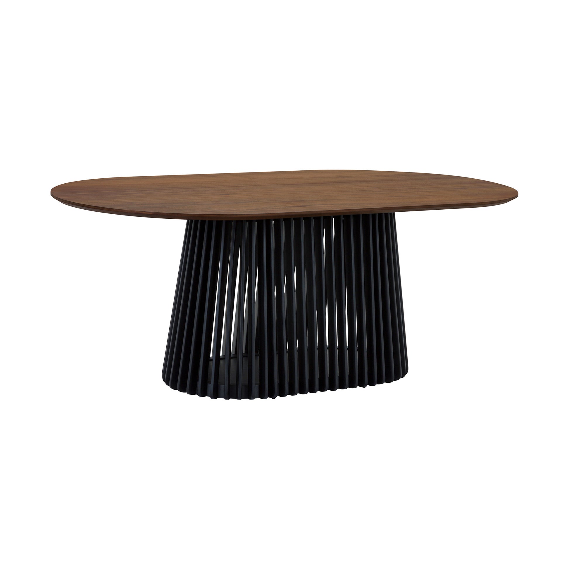 Seven Piece Brown and Black Oval Dining Set with Six Chairs-4