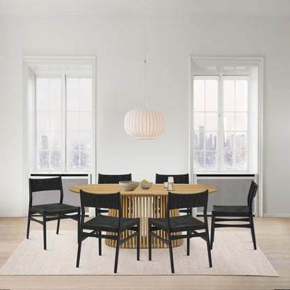 Seven Piece Oak Oval Dining Set with Six Chairs-8