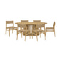 Seven Piece Oak Oval Dining Set with Six Chairs-0