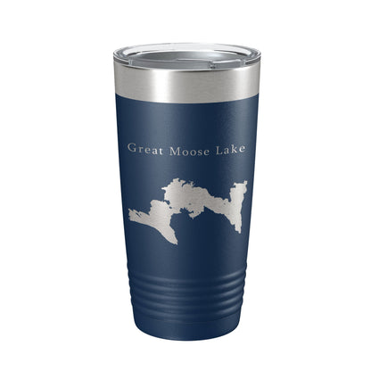Great Moose Lake Map Tumbler Travel Mug Insulated Laser Engraved Coffee Cup Maine 20 oz-8