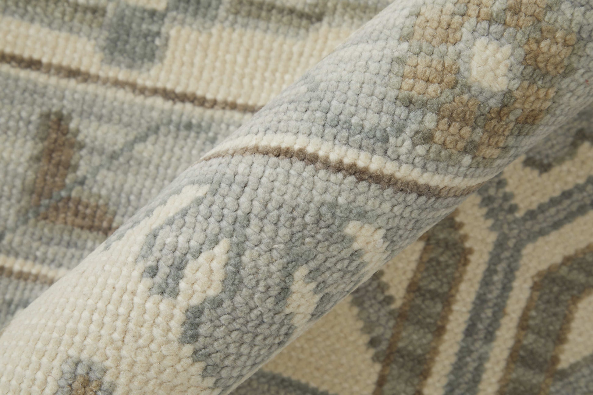 12' X 15' Ivory Gray And Brown Floral Hand Knotted Area Rug With Fringe-6
