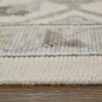 12' X 15' Ivory Gray And Brown Floral Hand Knotted Area Rug With Fringe-8