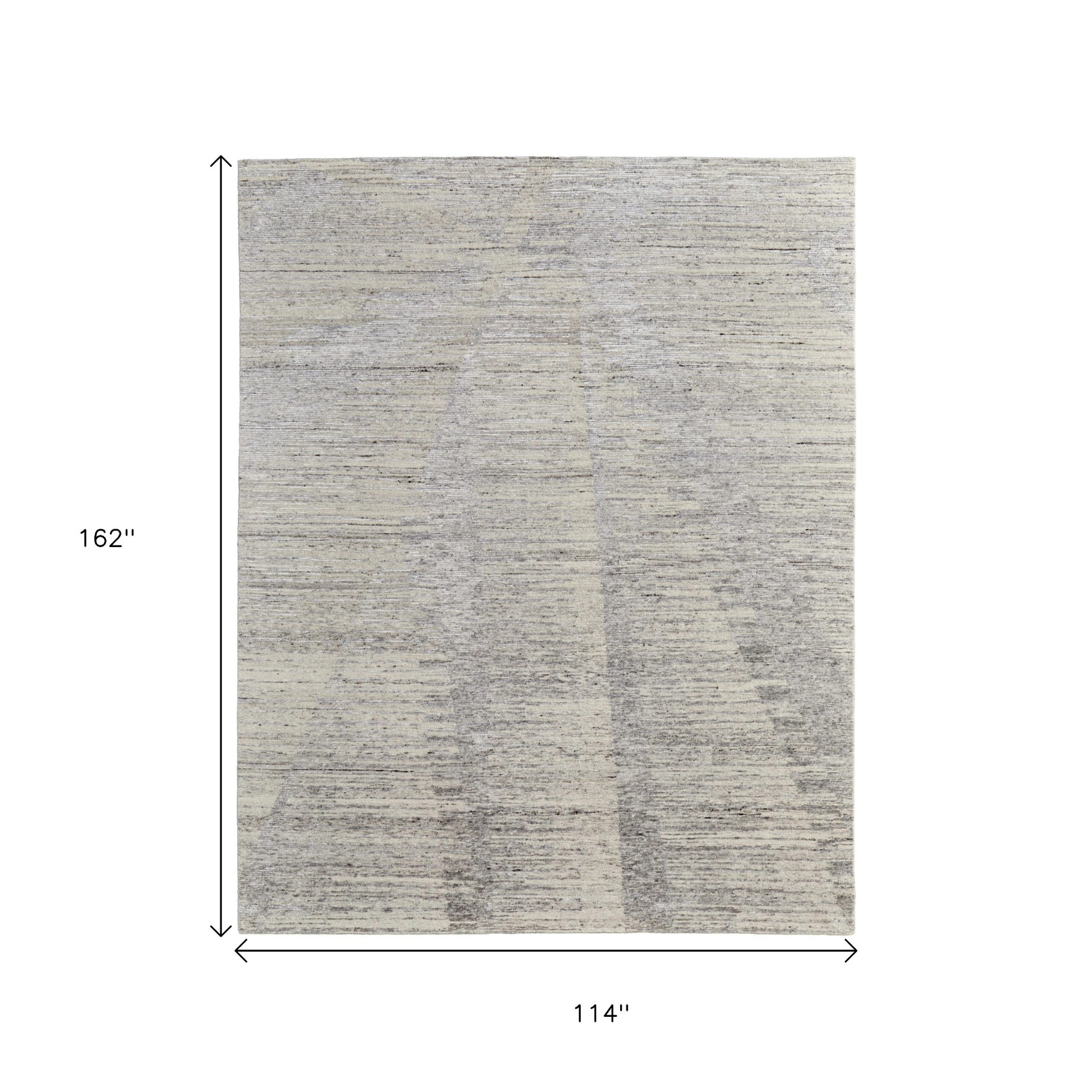 9' X 13' Ivory And Gray Abstract Hand Knotted Distressed Area Rug-2