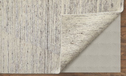 9' X 13' Ivory And Gray Abstract Hand Knotted Distressed Area Rug-6