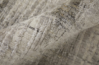 12' X 15' Gray And Ivory Abstract Hand Woven Distressed Area Rug-8