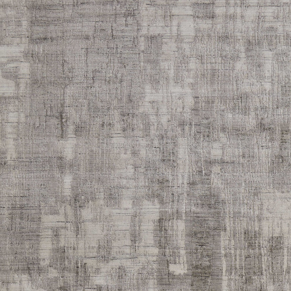 12' X 15' Gray And Ivory Abstract Hand Woven Distressed Area Rug-3