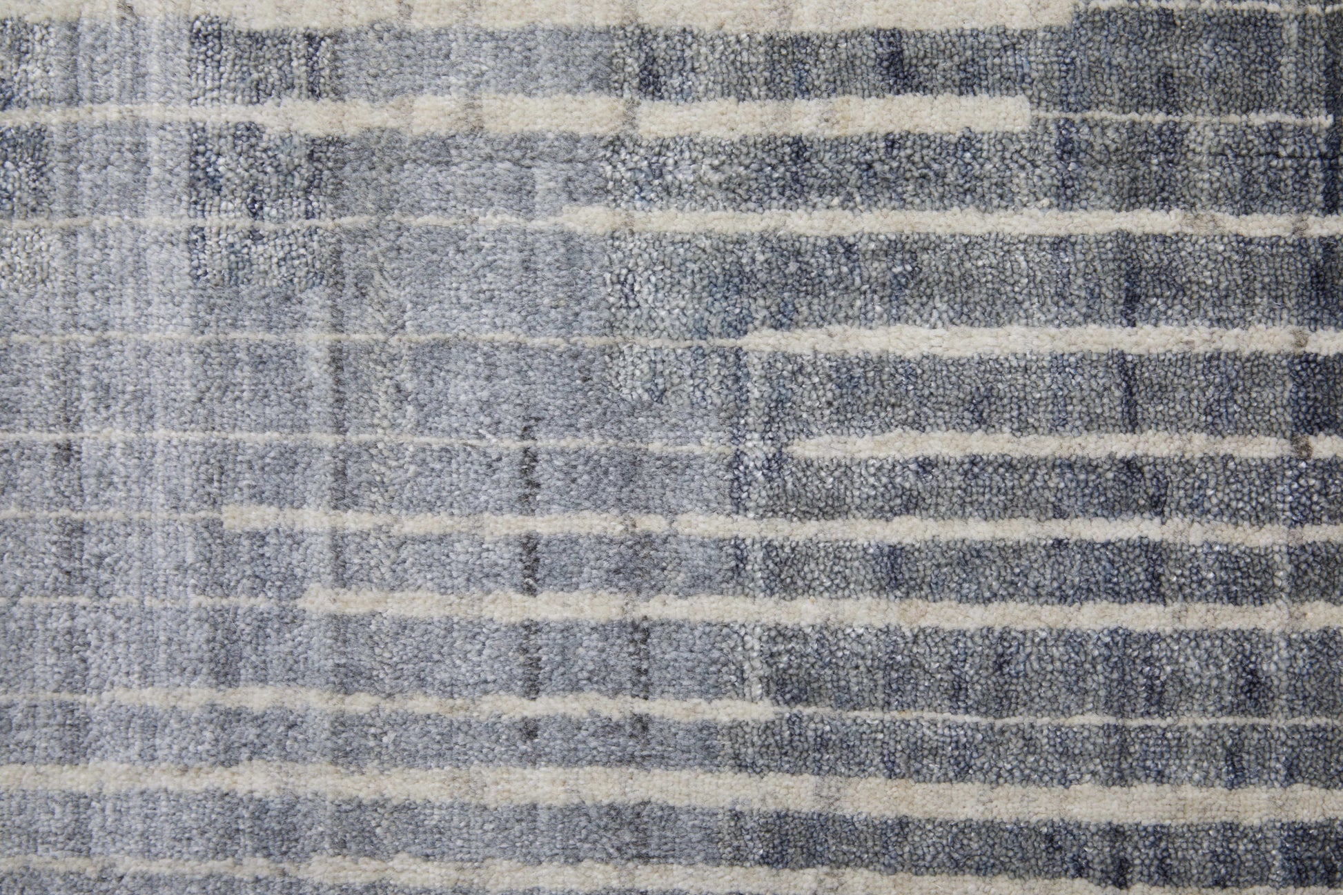 12' X 15' Blue Ivory And Gray Abstract Hand Woven Distressed Area Rug-8
