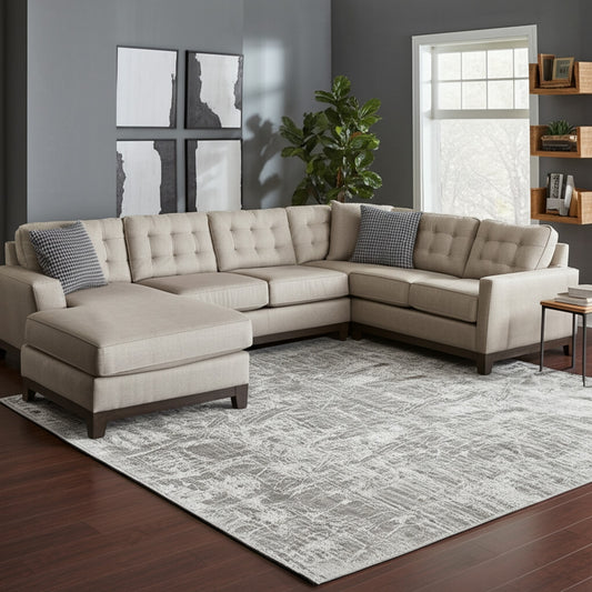 12' X 15' Gray And Ivory Abstract Hand Woven Distressed Area Rug-0