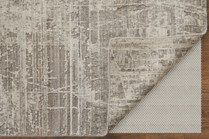 12' X 15' Gray And Ivory Abstract Hand Woven Distressed Area Rug-3