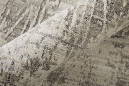 12' X 15' Gray And Ivory Abstract Hand Woven Distressed Area Rug-7