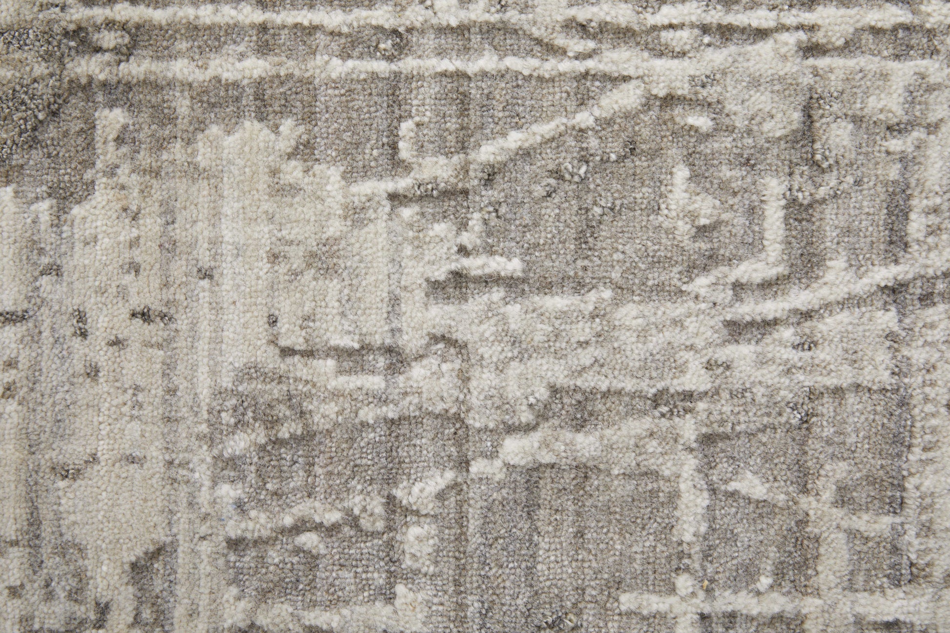 12' X 15' Gray And Ivory Abstract Hand Woven Distressed Area Rug-8