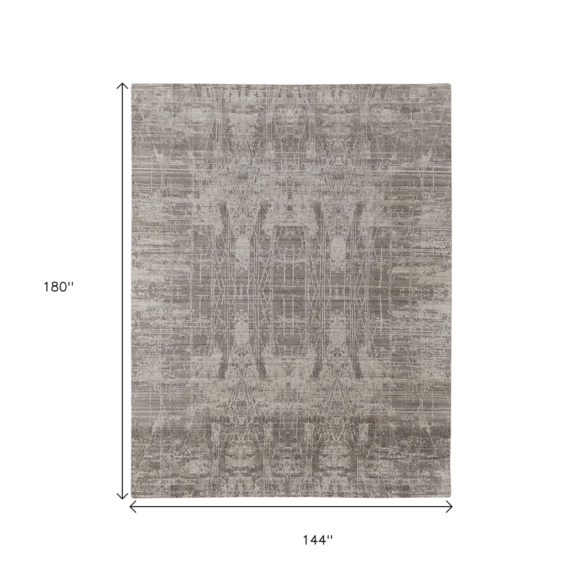 12' X 15' Gray And Ivory Abstract Hand Woven Distressed Area Rug-2