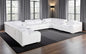 White Italian Leather Power Reclining U Shaped Twelve Piece Corner Sectional With Console-0