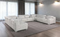 Light Gray Italian Leather Power Reclining U Shaped Twelve Piece Corner Sectional With Console-0