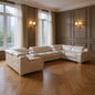 Light Gray Italian Leather Power Reclining U Shaped Eight Piece Corner Sectional With Console-0
