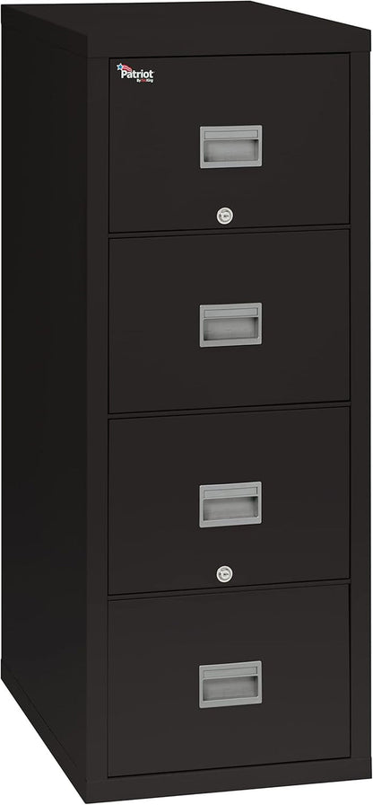 Patriot Vertical 4 Drawer Legal & Letter Fire Safe File Cabinet, Key Lock, 1 Hour Fire Rated UL Rated & Water Resistant, USA Made, Black-0