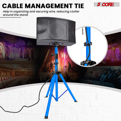 5 Core Speaker Stand Tripod Floor Adjustable Up to 48 Inch DJ Studio Monitor Stands Pole Mount Pair SKY BLUE-4