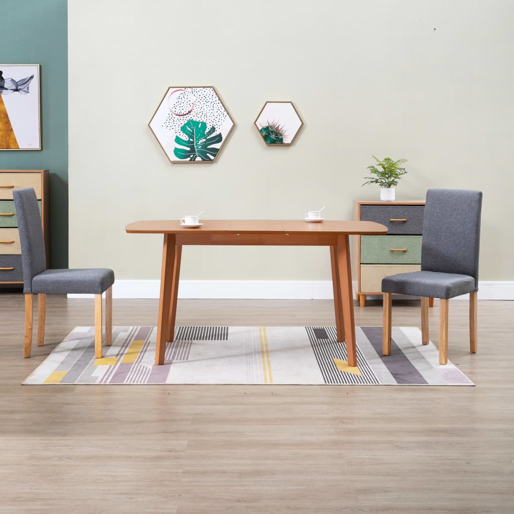 vidaXL Dining Chairs Side Chair with Solid Wood Legs for Home Kitchen Fabric-24