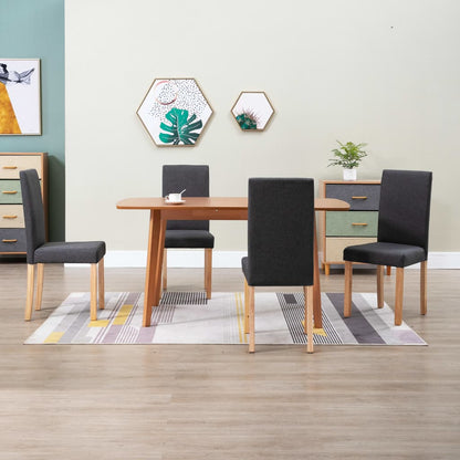 vidaXL Dining Chairs Side Chair with Solid Wood Legs for Home Kitchen Fabric-16