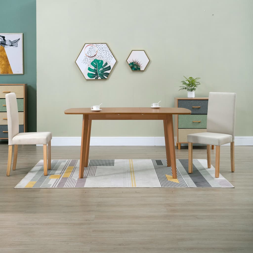 vidaXL Dining Chairs Side Chair with Solid Wood Legs for Home Kitchen Fabric-13