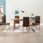 vidaXL Dining Chairs Side Chair with Solid Wood Legs for Home Kitchen Fabric-12