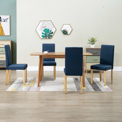 vidaXL Dining Chairs Side Chair with Solid Wood Legs for Home Kitchen Fabric-8