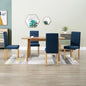 vidaXL Dining Chairs Side Chair with Solid Wood Legs for Home Kitchen Fabric-8